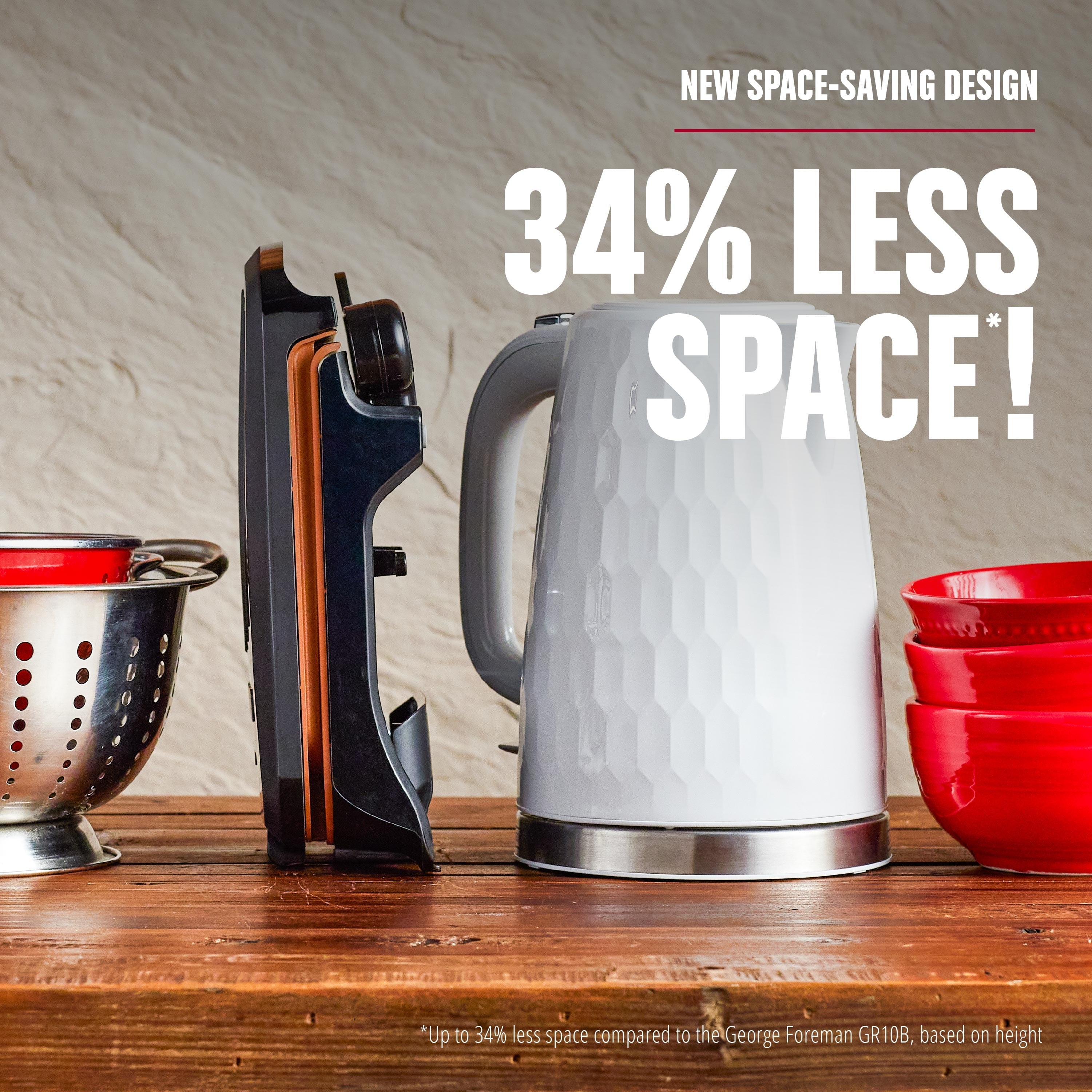 Foreman Electric Indoor Grill and Panini Press, Black with Copper Plates, Serves 2, Classic Plate, GRS040-Series