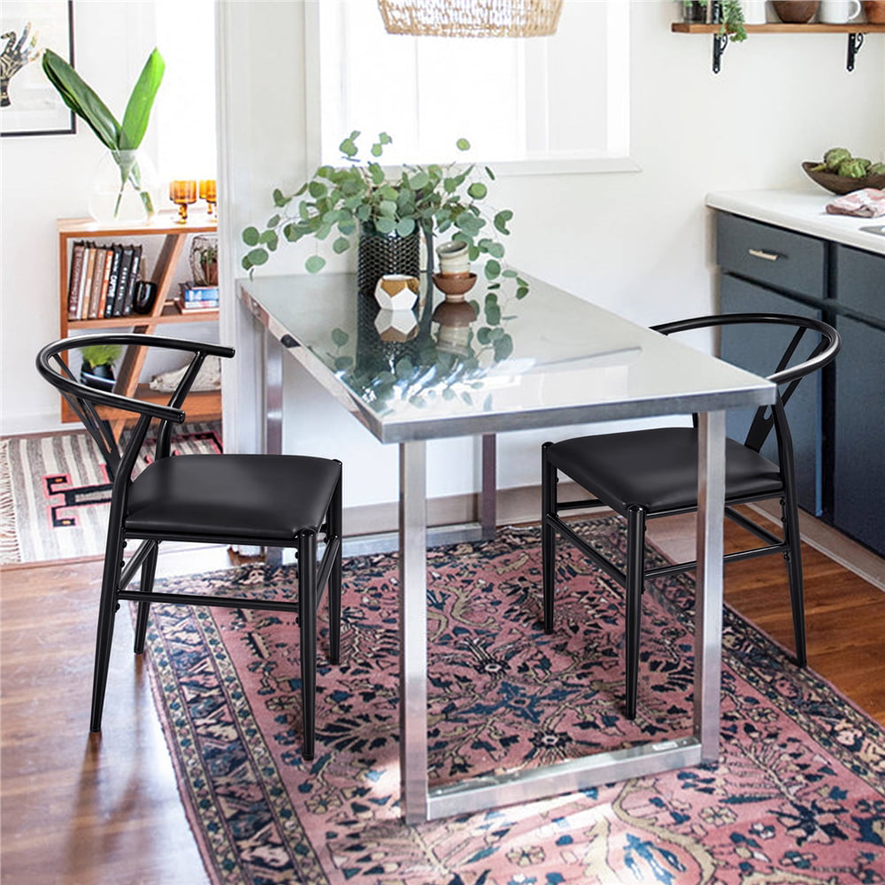 SMILE MART Dining Chair, Set of 2, Black