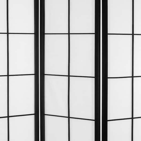 6 ft. Black 3-Panel Japanese Room Divider