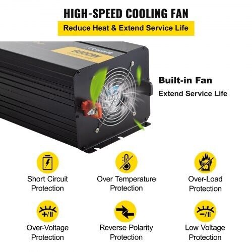 PURE SINE WAVE INVERTER - 5000 WATT - 1 YR WARRANTY - EXPRESS SHIPPING