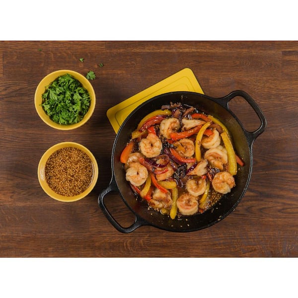 8 in. Cast Iron Dual Handle Skillet Pan in Black