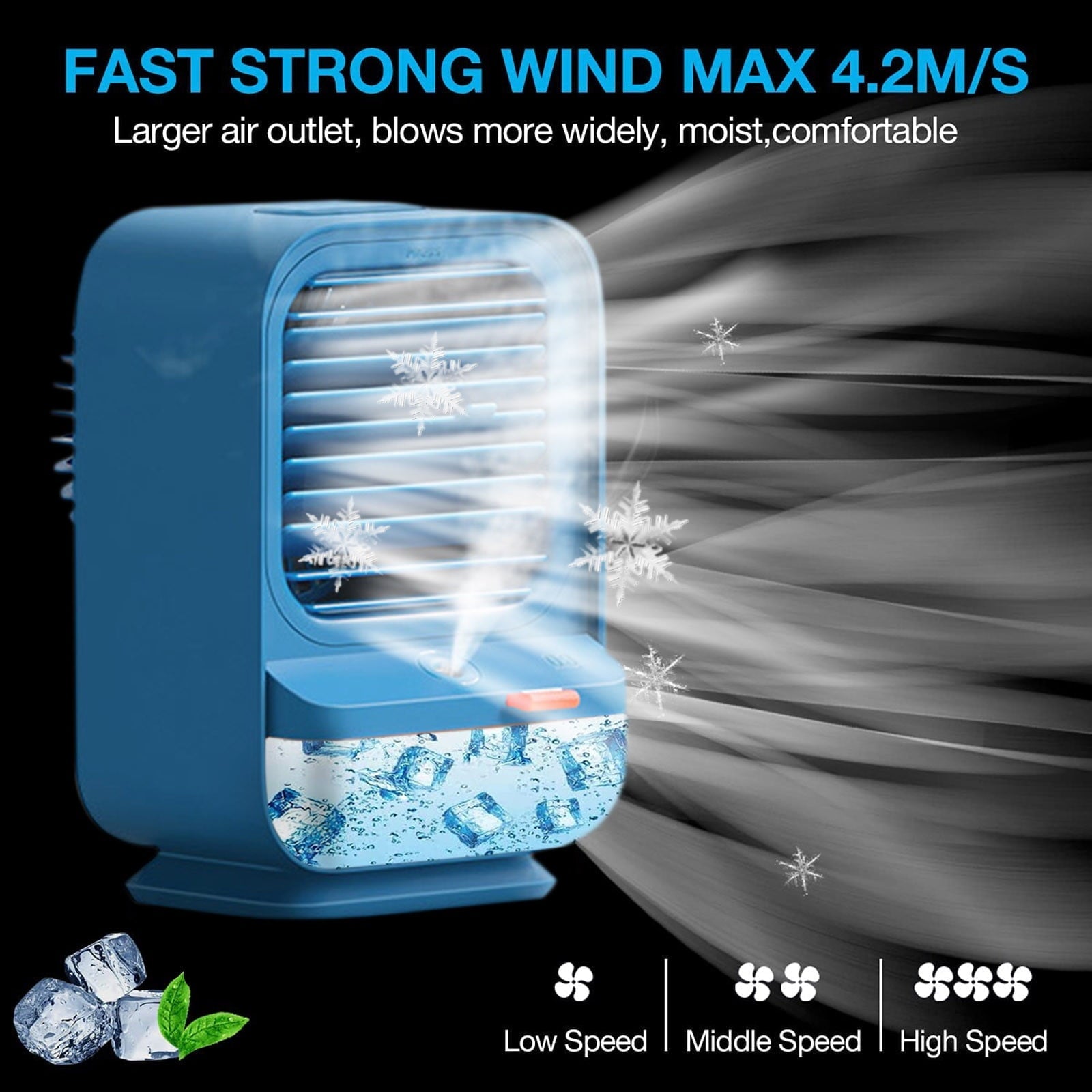 Quiet Oscillating Table Fan Air Conditioner Portable Evaporative Cooler Humidifier Mini Desktop Cooling Fan Tent Fan