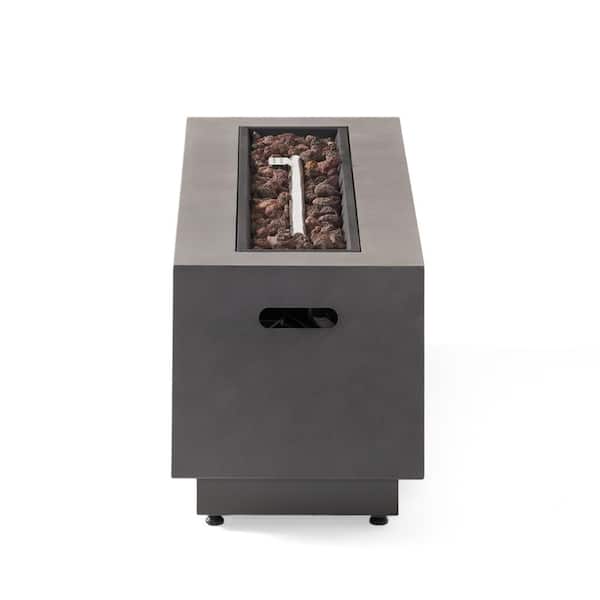 Reign Concrete Rectangular Metal Fire Pit (No Tank Holder)