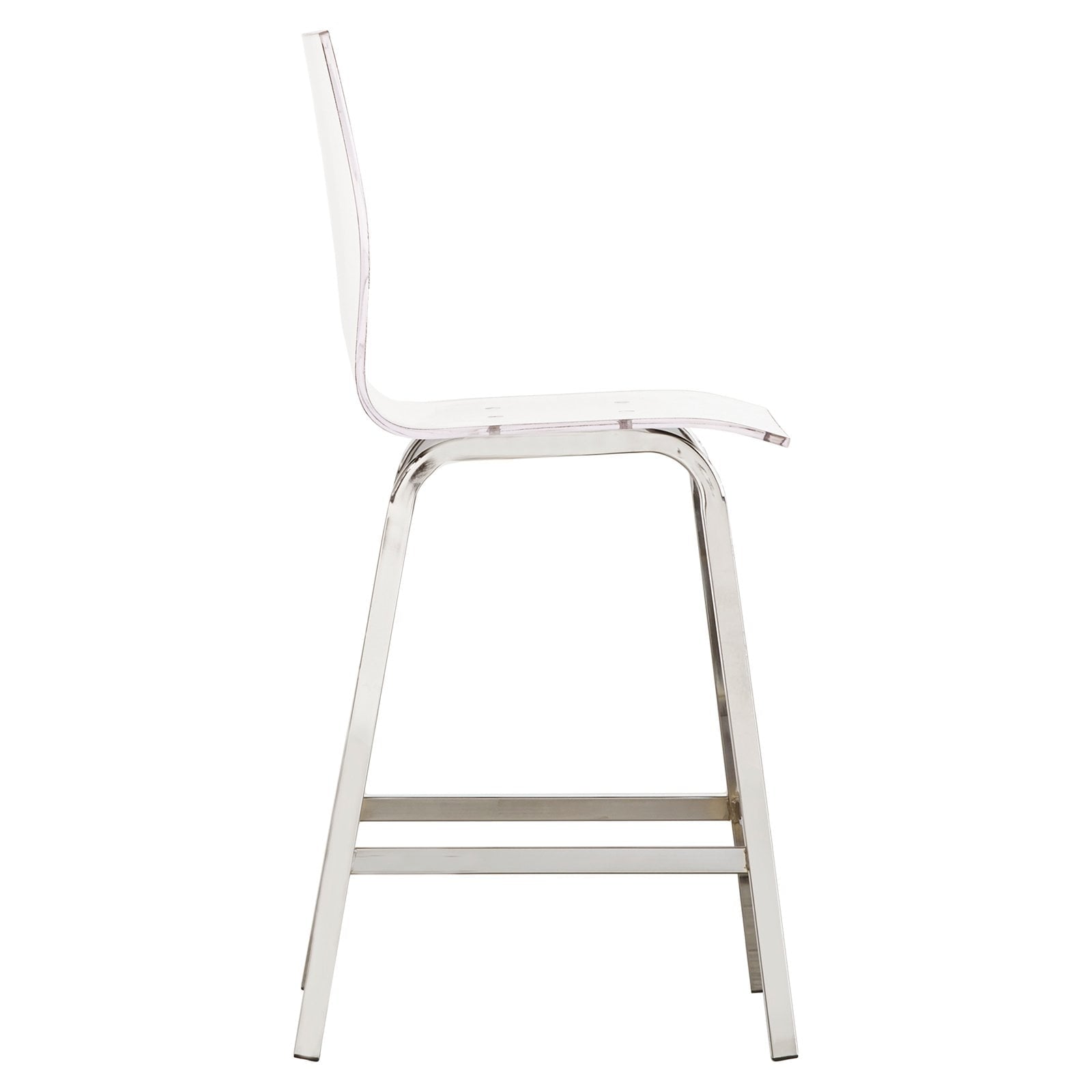 Chelsea Lane Acrylic and Chrome Swivel Stool, Set of Two, Counter Height