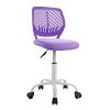 Costway Office Task Desk Armless Chair Adjustable Mid Back Swivel Study Chair Purple