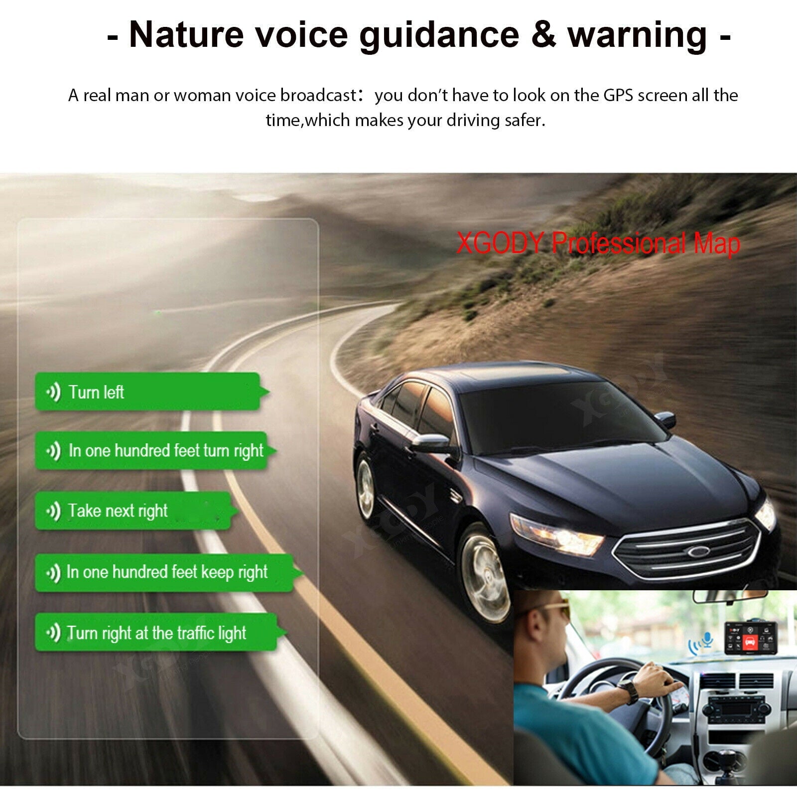 IOTWE GPS Navigation for Car, GPS for Truck Drivers Commercial (7 Inch), 2022 Map with Free Lifetime Updates, Intelligent GPS Navigation System, Spoken Turn by Turn Directions, Speed Limit Warnings