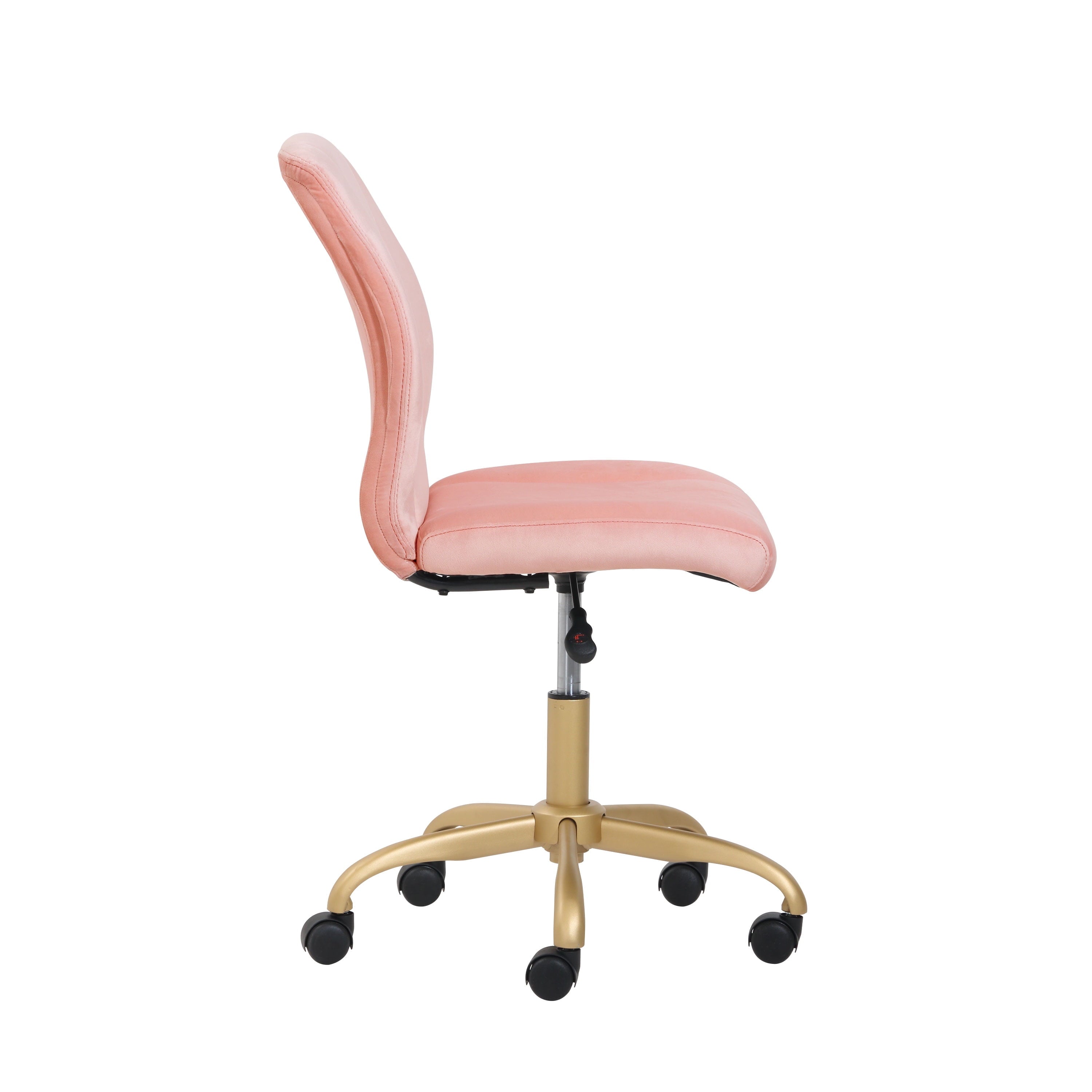 Mainstays Plush Velvet Office Chair, Pearl Blush