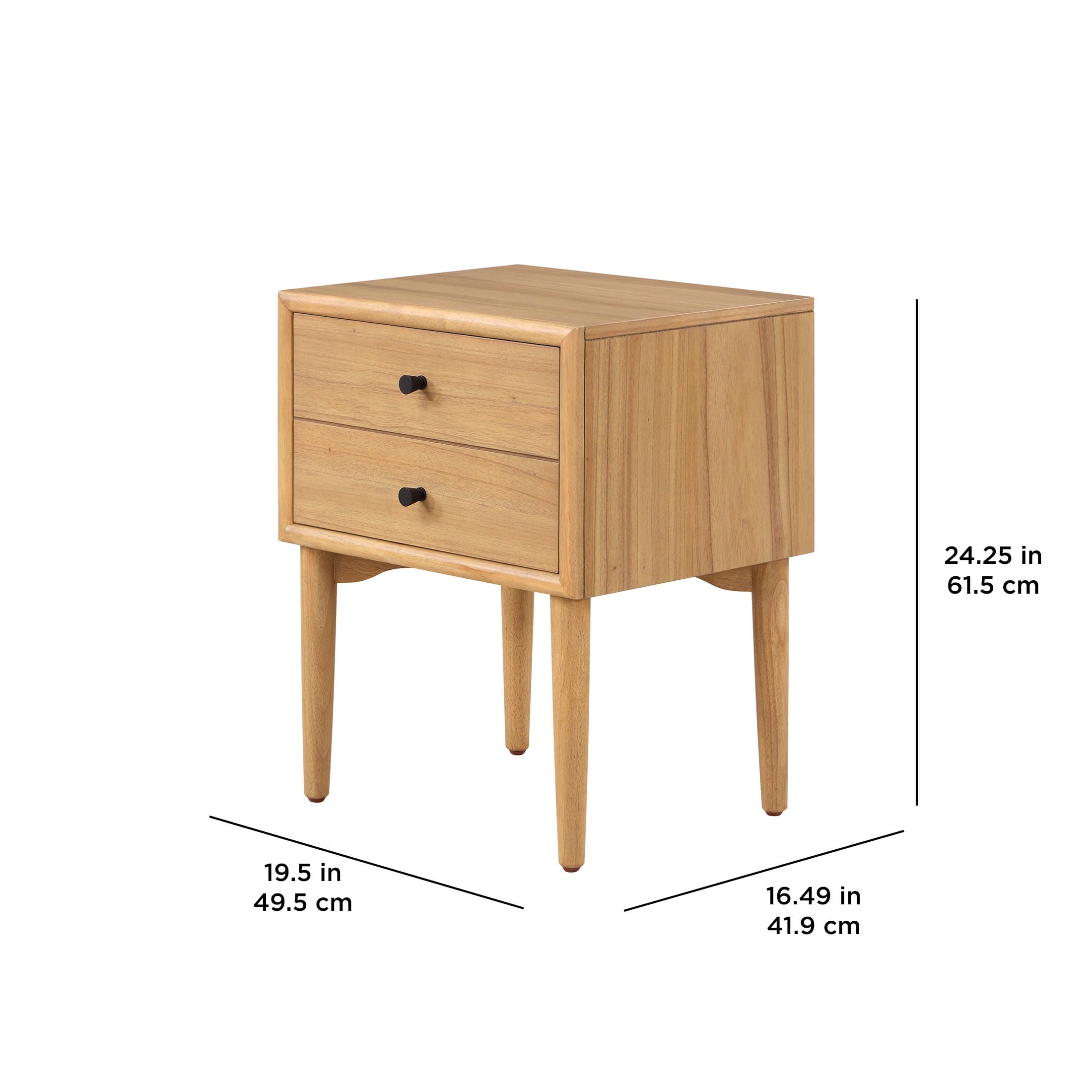 Better Homes & Gardens Bristol Nightstand with Solid Wood Frame, Natural Oak finish, by Dave & Jenny Marrs