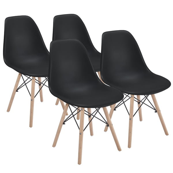 Topeakmart Set of 4 Modern Style Dining Chairs for Kitchen Dining Room, Black