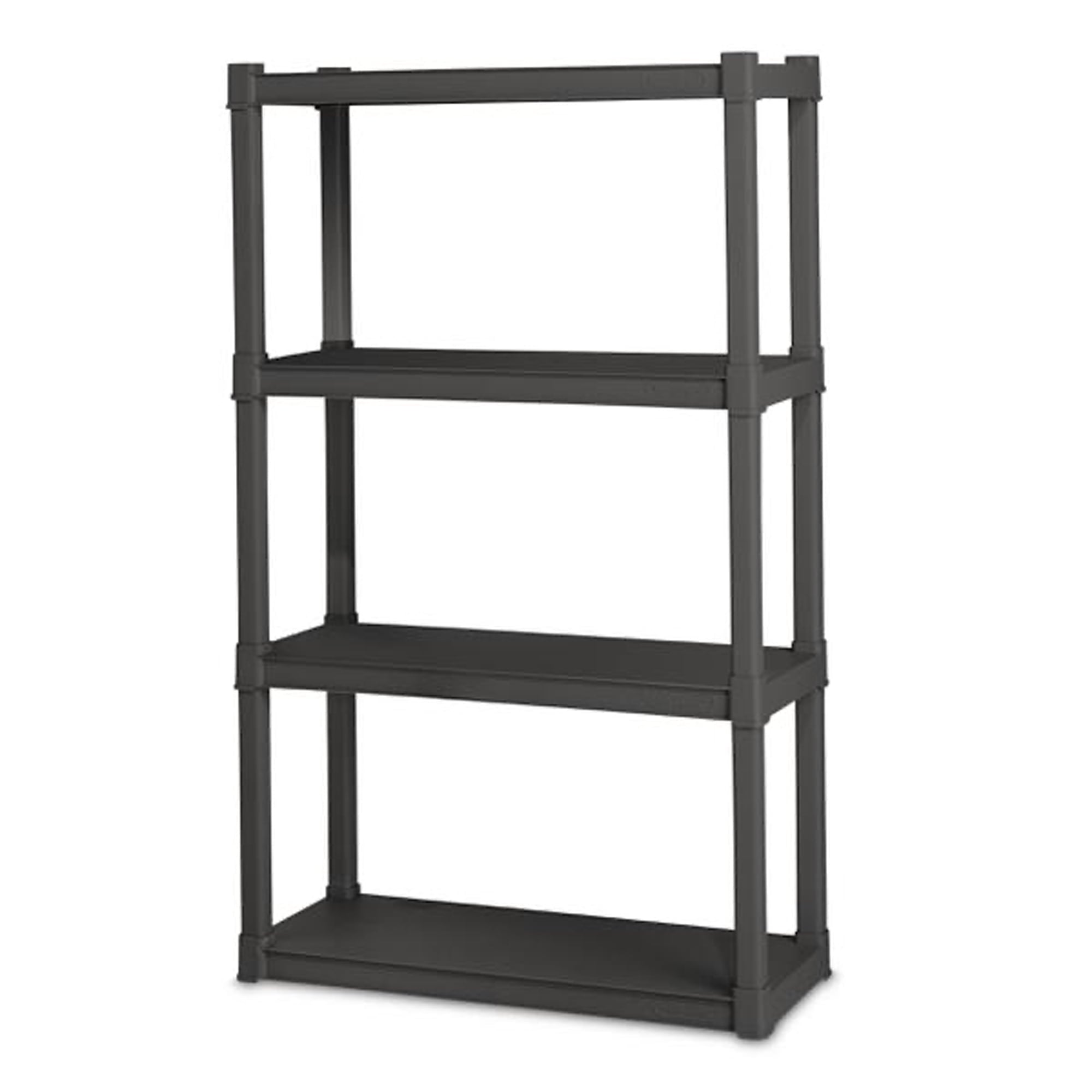 Sterilite Plastic Indoor Outdoor 4 Shelf Durable Shelving Unit, Gray 3 Pack