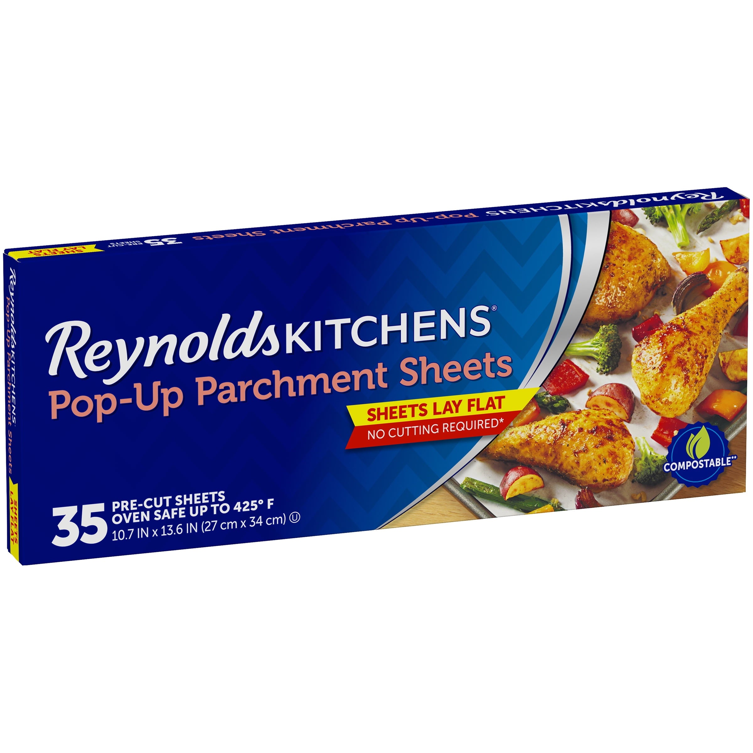 Reynolds Kitchens Pop-Up Parchment Paper Sheets, 10.7x13.6 Inch, 35 Count