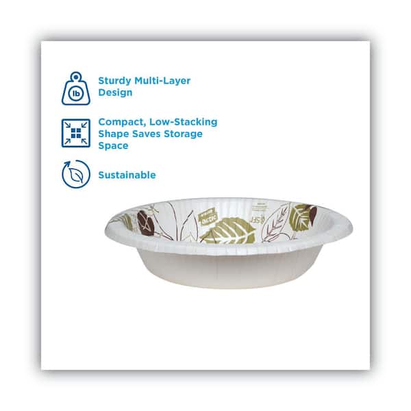 Pathways 20 oz. White/Green/Burgundy Heavyweight Disposable Paper Bowls (125-Pack)