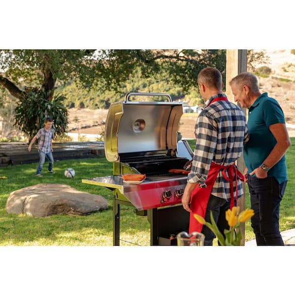 5-Burner Propane Gas Grill in Stainless Steel with Side Burner and Condiment Rack