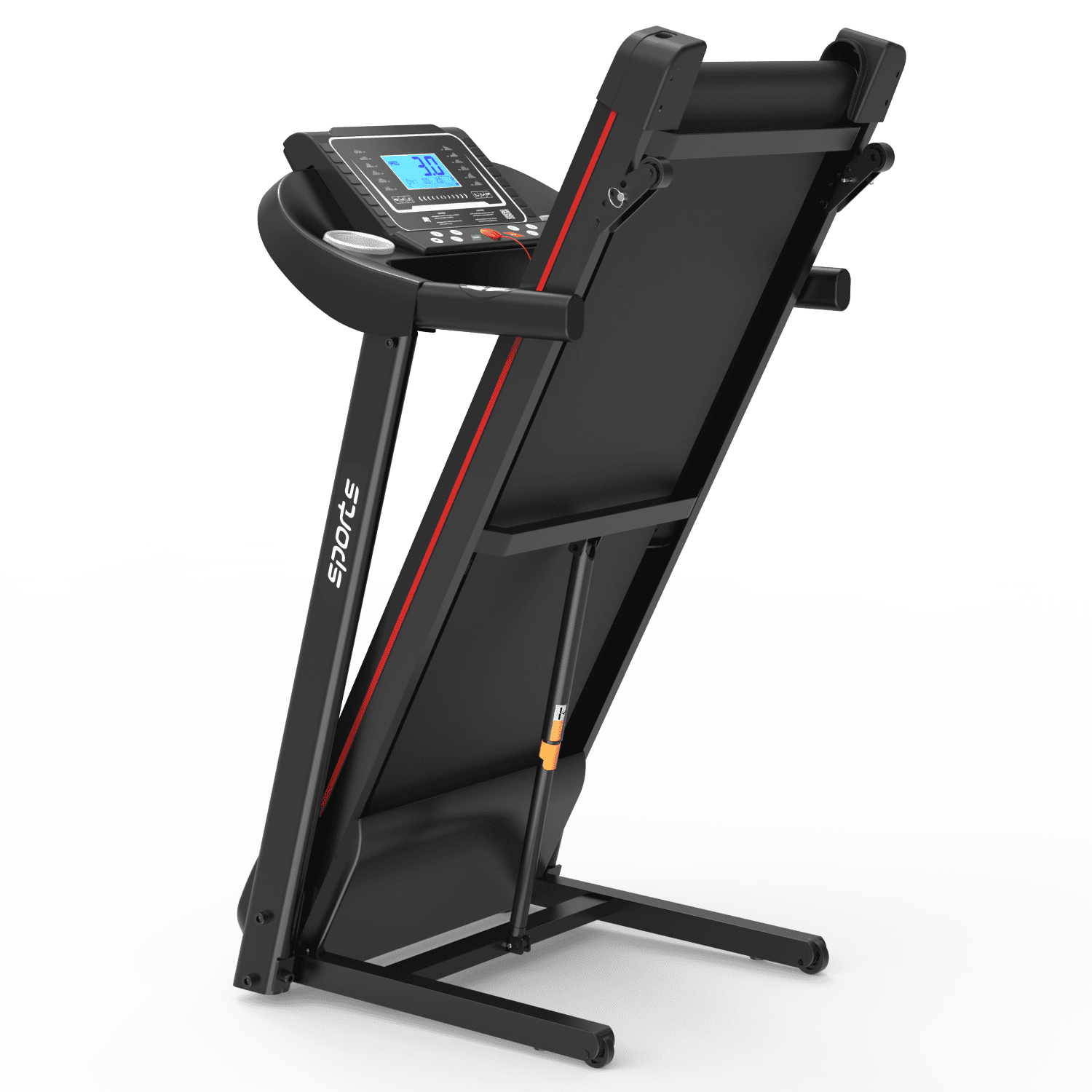 2.5HP Folding Treadmill With Incline 5 inch LCD Screen 12 Preset or Adjustable Programs Bluetooth Speaker Jogging Running Walking Exercise Machine,Max Weight 300lb