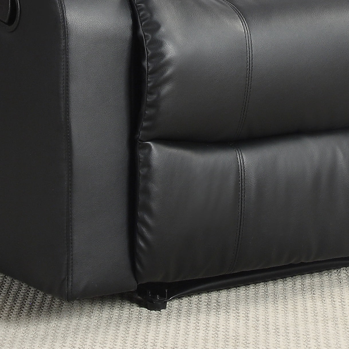 Relax-a-Lounger Warren Standard Manual Recliner, Black Faux Leather