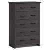 Costway 5 Drawer Chest Storage Dresser Tall Cabinet Organizer Bedroom Hallway Walnut