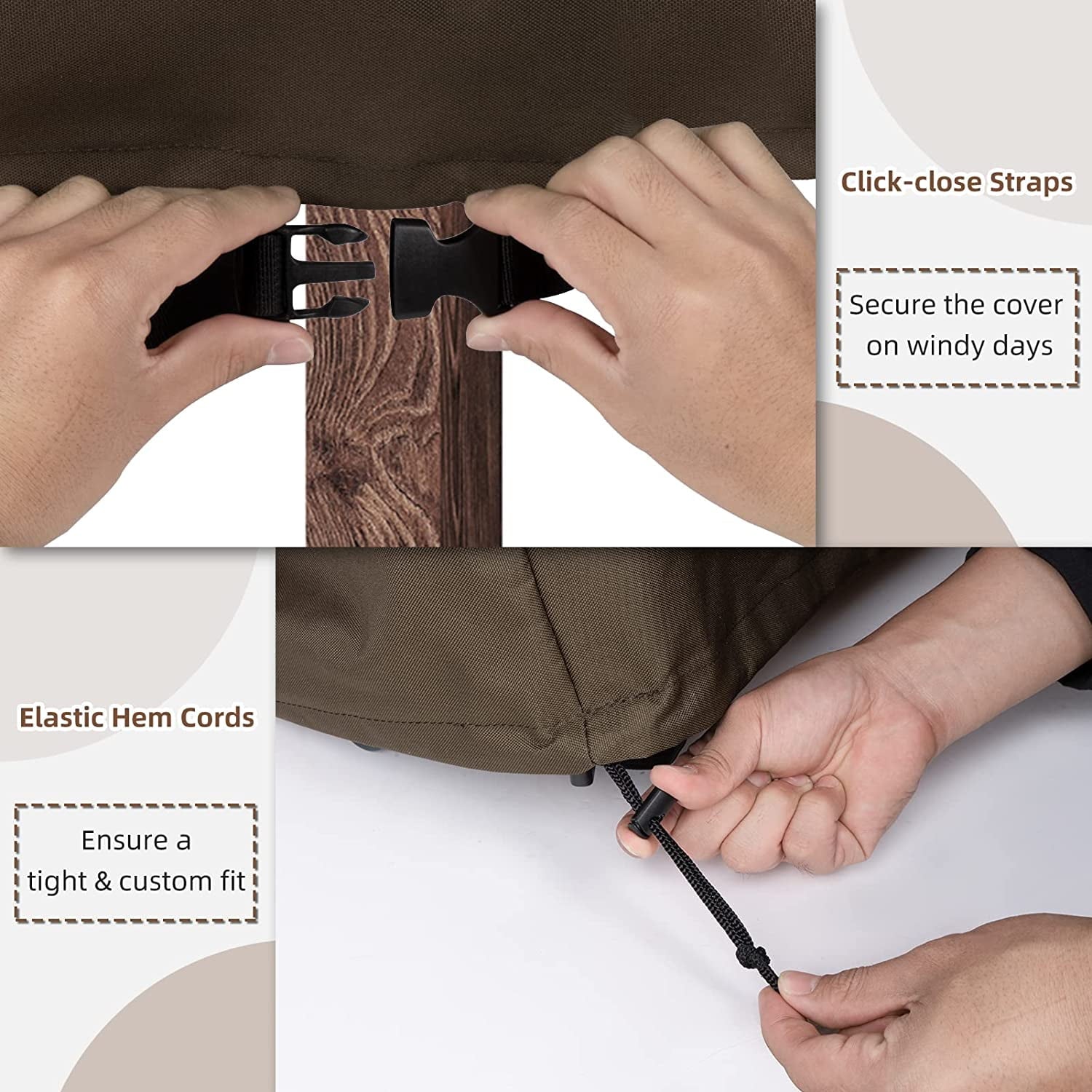 600D Patio Chair Cover, Outdoor Furniture Cover for Lawn Patio Chair, 38