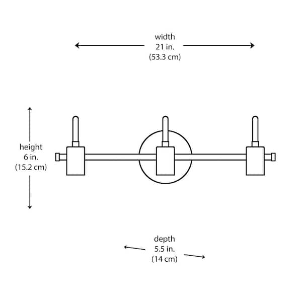 Hensley 21 in. 3-Light Gold and Faux Marble Bathroom Vanity Light Fixture