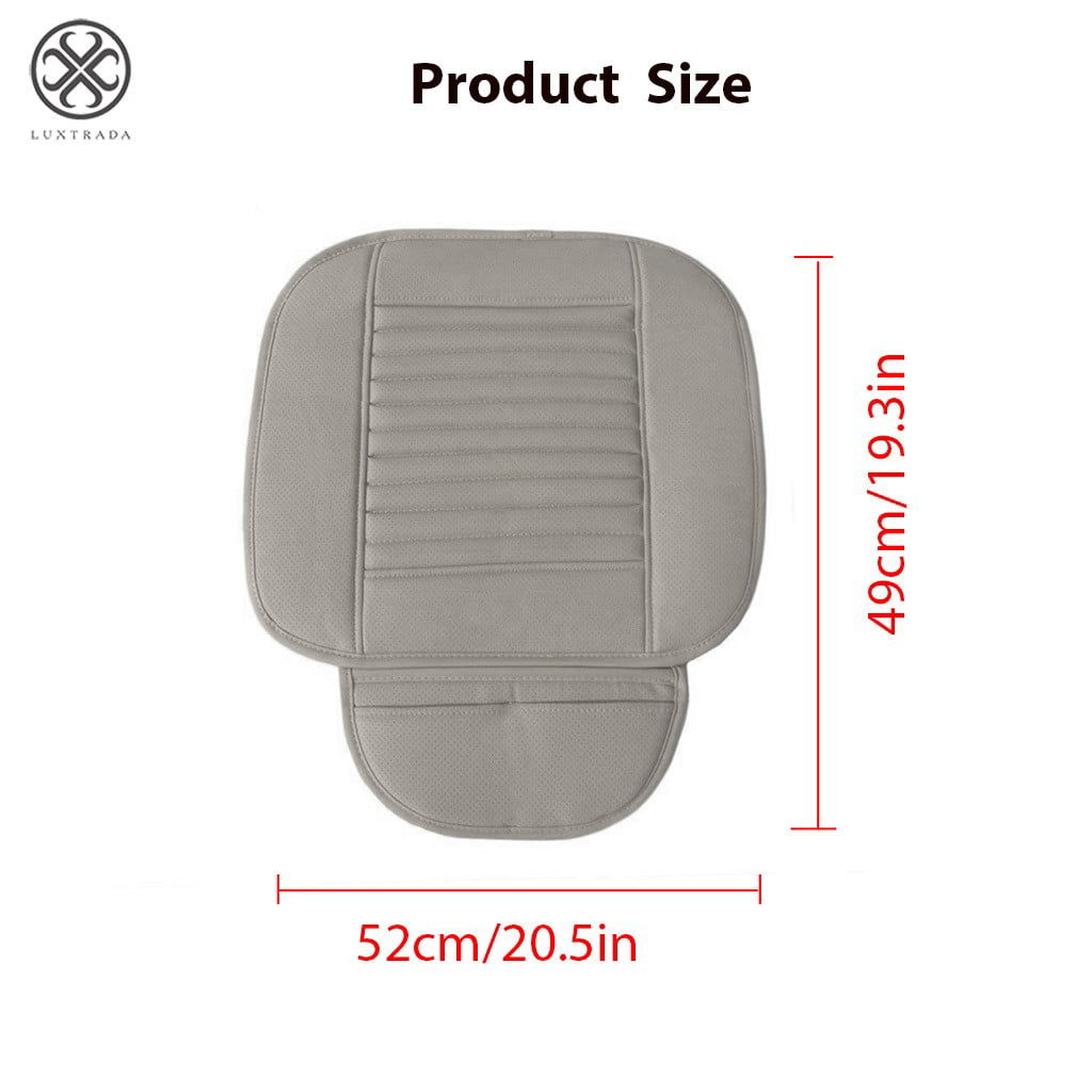 Luxtrada Car Seat Cushion 1PC Breathable Car Interior Seat Cover Cushion Pad Mat for Auto Supplies Office Chair with PU Leather (Beige)