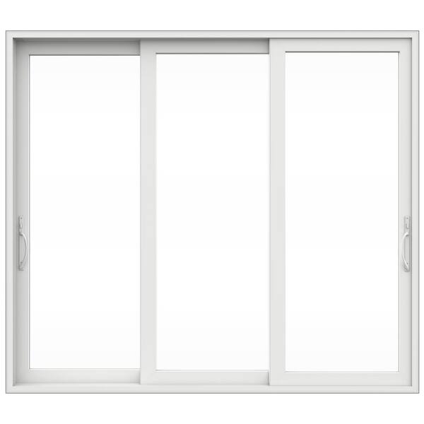 V4500 Multi-Slide 105 in. x 120 in. Universal Handing Low-E White Vinyl 3-Panel Prehung Patio Door