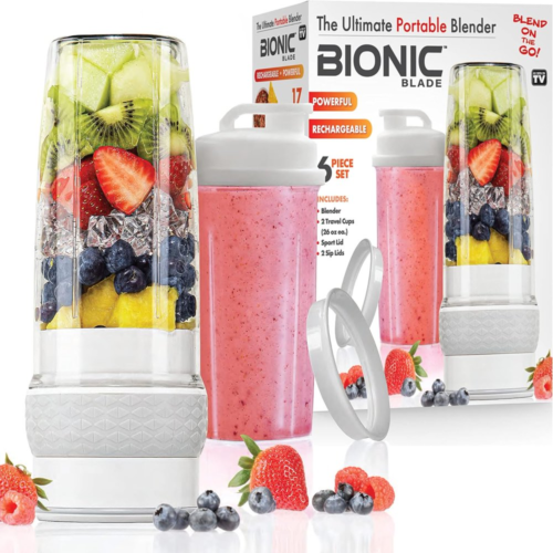Bionic Blade Blender Portable Blender Powerful Cordless Blender with Travel Bott