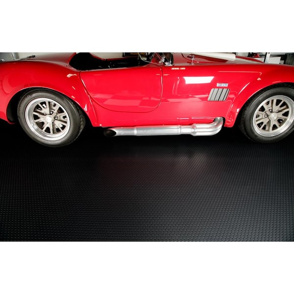 Small Coin 10 ft. x 24 ft. Midnight Black Commercial Grade Vinyl Garage Flooring Cover and Protector