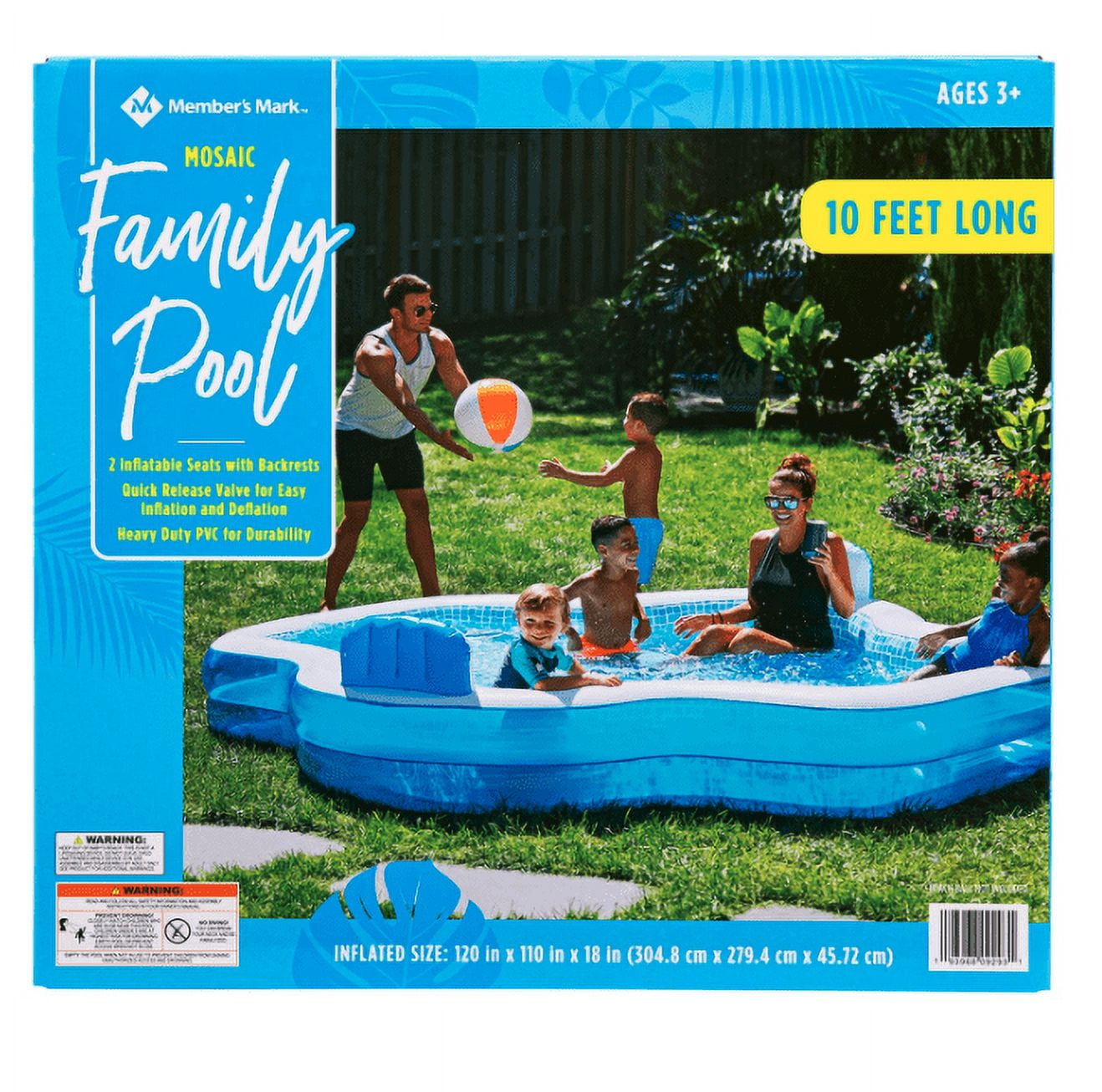 M.M  Mosaic Inflatable Family Pool 120