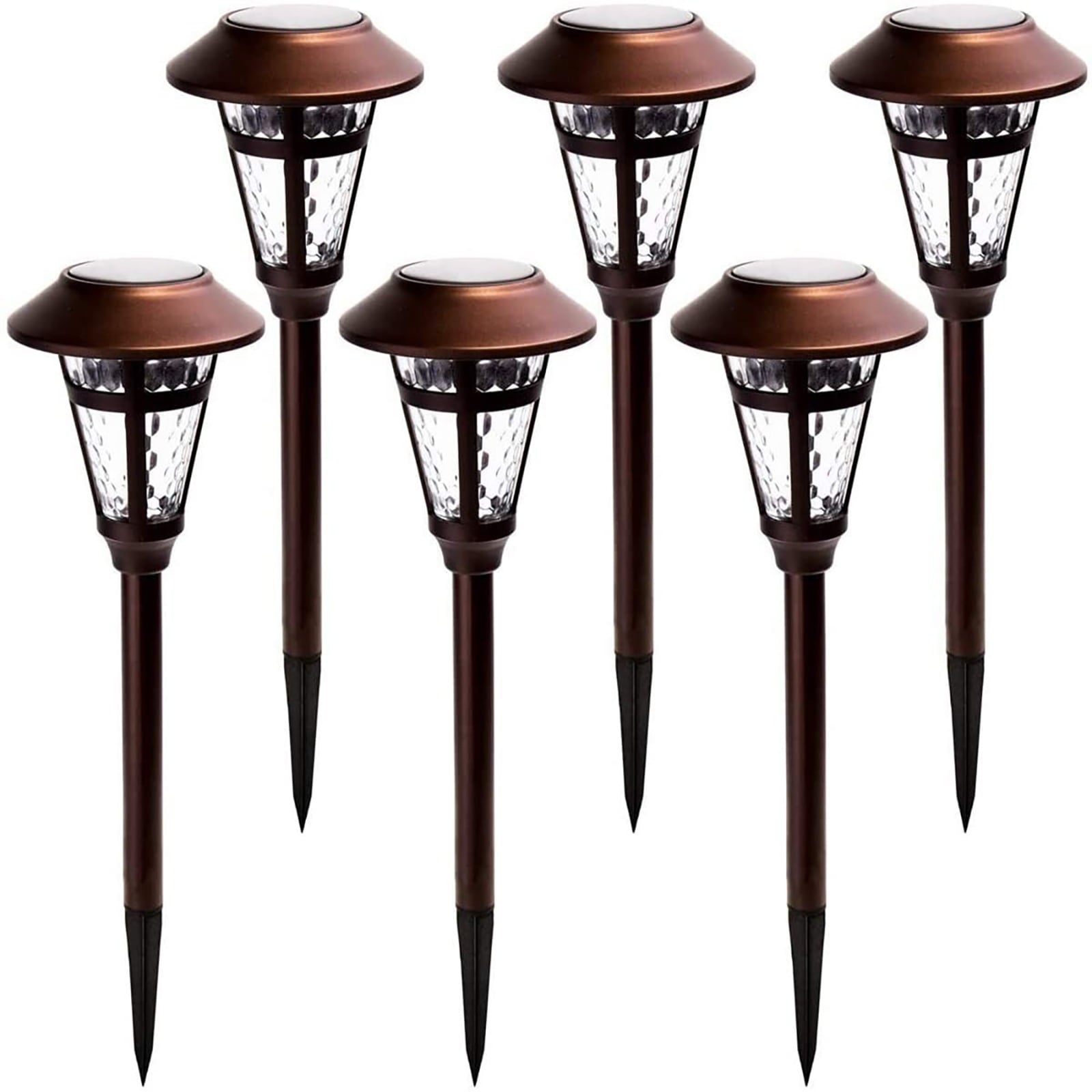 GIGALUMI Solar Pathway Lights Outdoor, 6 Pack Super Bright High Lumen Solar Powered LED Garden Lights for Lawn, Patio, Yard