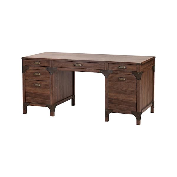 Hanson 63 in. Brown Wood Executive Desk