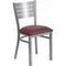 Flash Furniture HERCULES Series Silver Slat Back Metal Restaurant Chair - Cherry Wood Seat