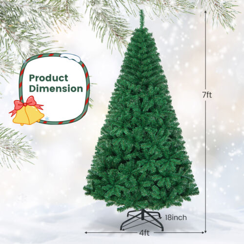 7Ft Artificial PVC Christmas Tree W/Stand Holiday Season Indoor Outdoor Green