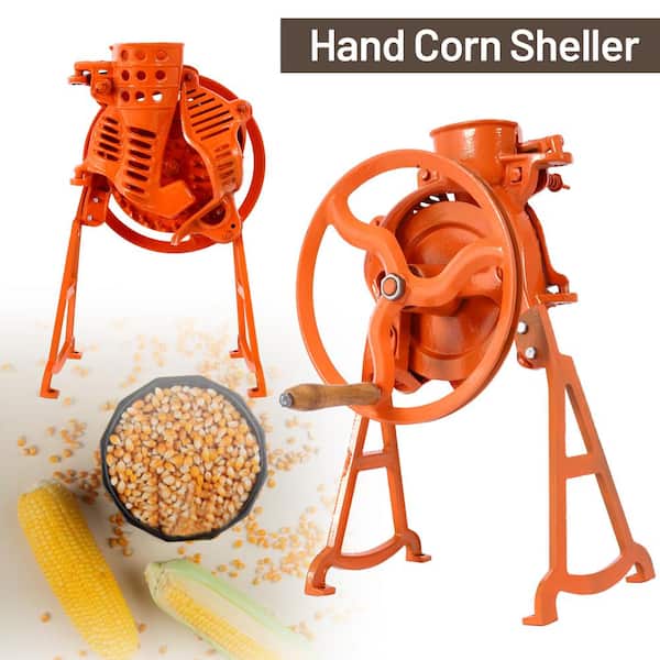 Heavy Duty Shelling Machine Manual Farm Corn Thresher, Hand Sheller with Wooden Handle Cast Iron Manual