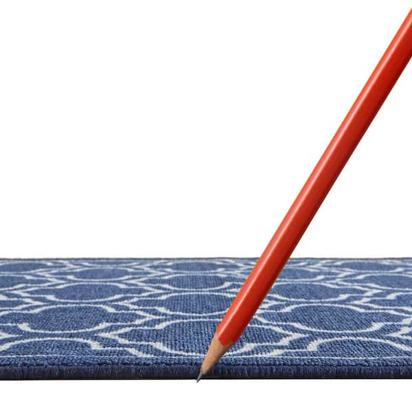 Trellis Navy 2 ft. 2 in. x Your Choice Length Stair Runner