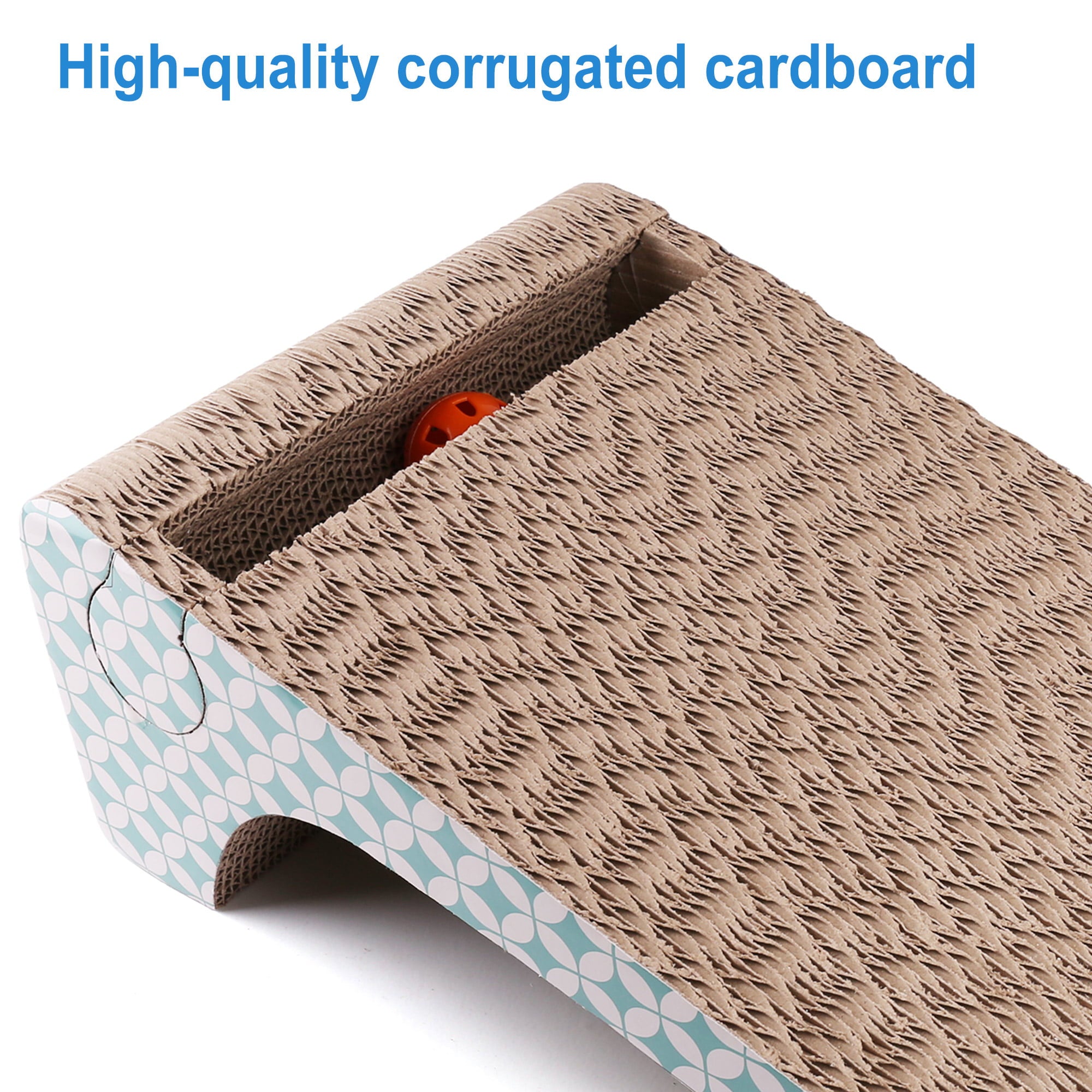 PrimePets Cat Scratcher Cardboard, Removable Cat Scratching Pad with Ball