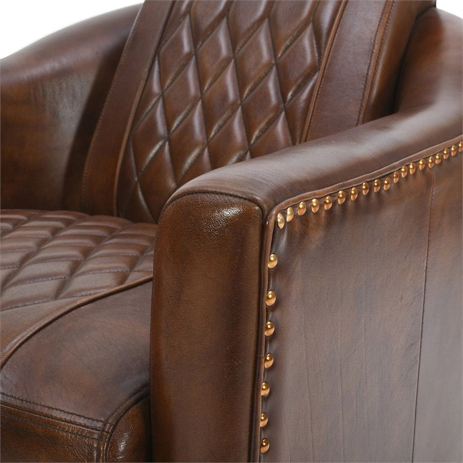 Alma Artte Tomcat Top Grain Leather Armchair in Marabou Dark Brown