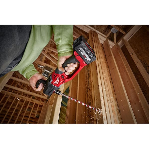 M18 FUEL 18V Lithium-Ion Brushless Cordless Hole Hawg 7/16 in. Right Angle Drill W/Quick-Lok with M18 FUEL Hackzall