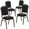 Flash Furniture 4 Pack HERCULES Series Crown Back Stacking Banquet Chair in Black Patterned Fabric - Gold Vein Frame