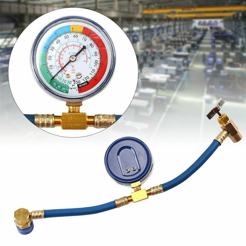 Car R134A Hose A/C Air Conditioning Recharge Hose Gas Gauge Tool Kit
