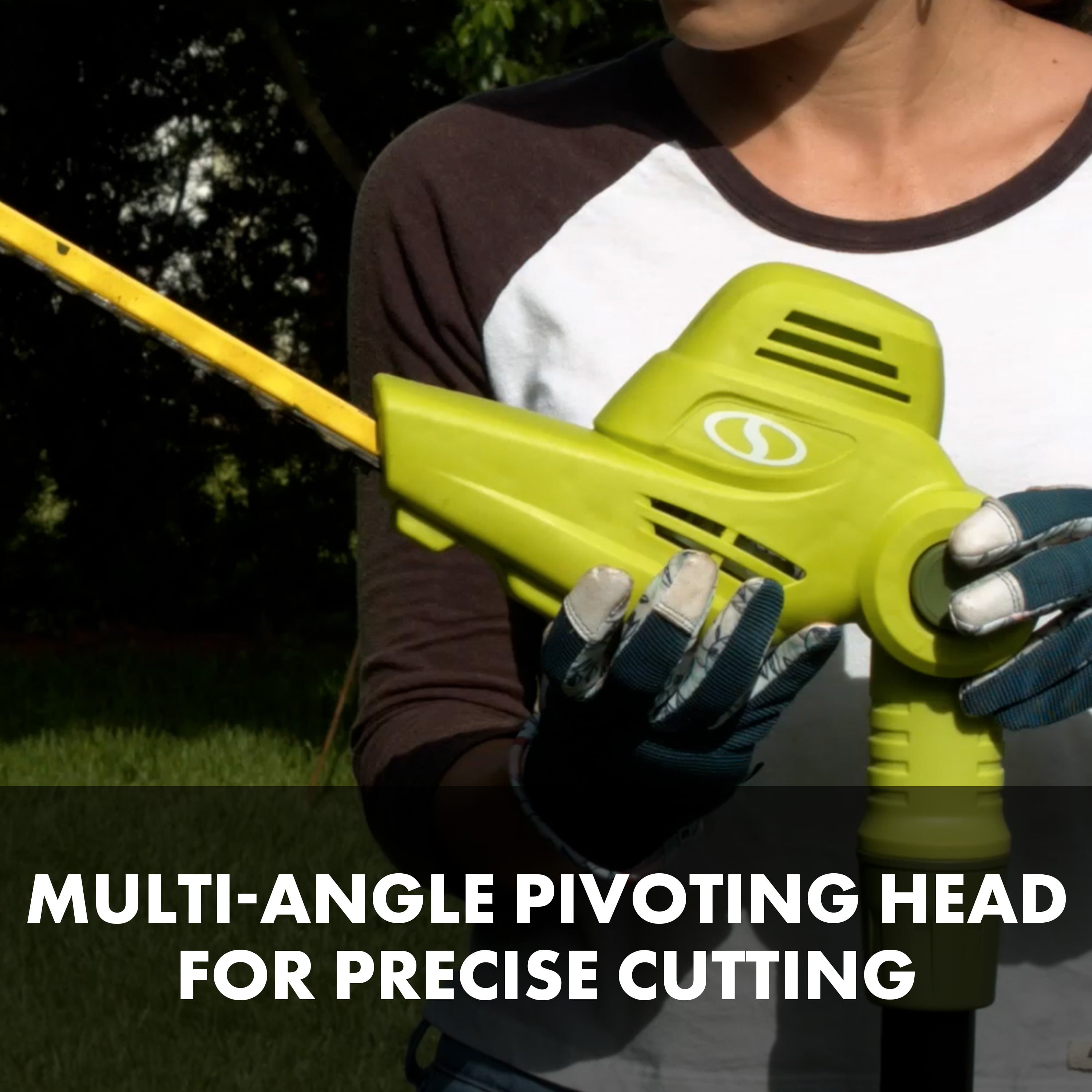 Sun Joe Electric 18-inch Telescoping Pole Hedge Trimmer, Multi-Angle Head