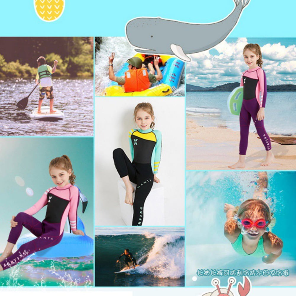 Kids Girl Boy UV Protection Swimsuits,2.5mm Neoprene Wetsuit Diving Suits,2-8Y