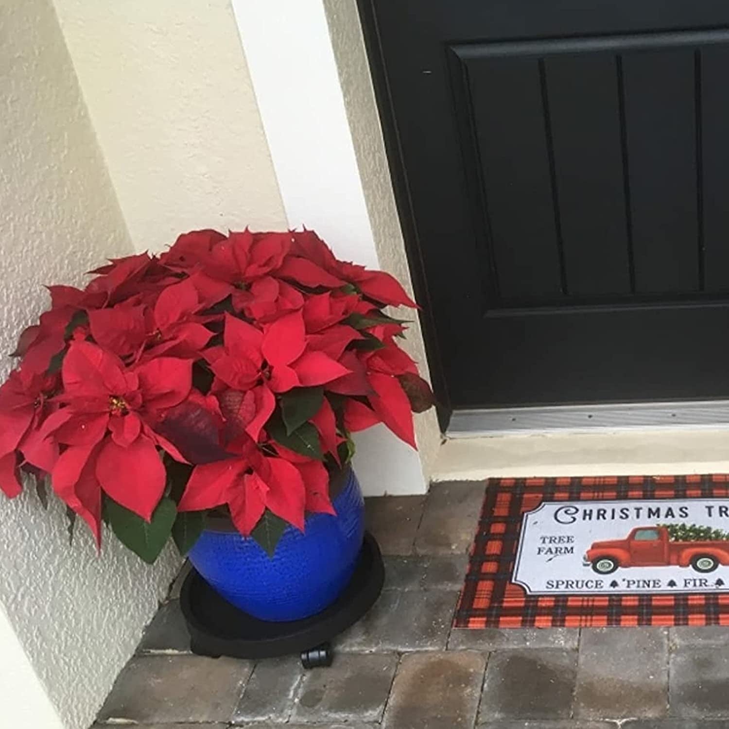 BAODELI 2 Pack of 14 inch Heavy Duty Plant Caddy with Wheels,Rolling Plant Stand Pot Trolley,Wheeled Planter Saucer Tray,Potted Flower Mover Dolly with Casters Round Coaster for Indoor Outdoor（Black）