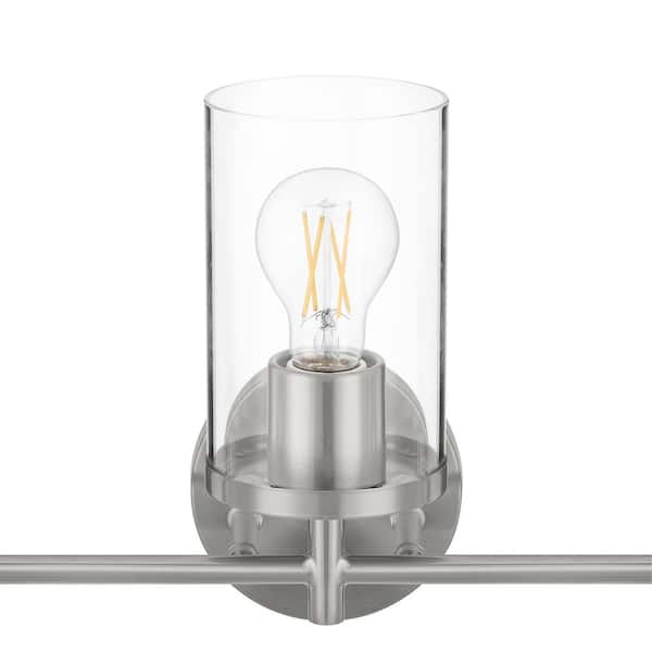 Kinglet 20 in. 3-Light Brushed Nickel Vanity Light, Towel Bar, Towel Ring Paper Holder and Towel Hook Bath Set (5-Piece)