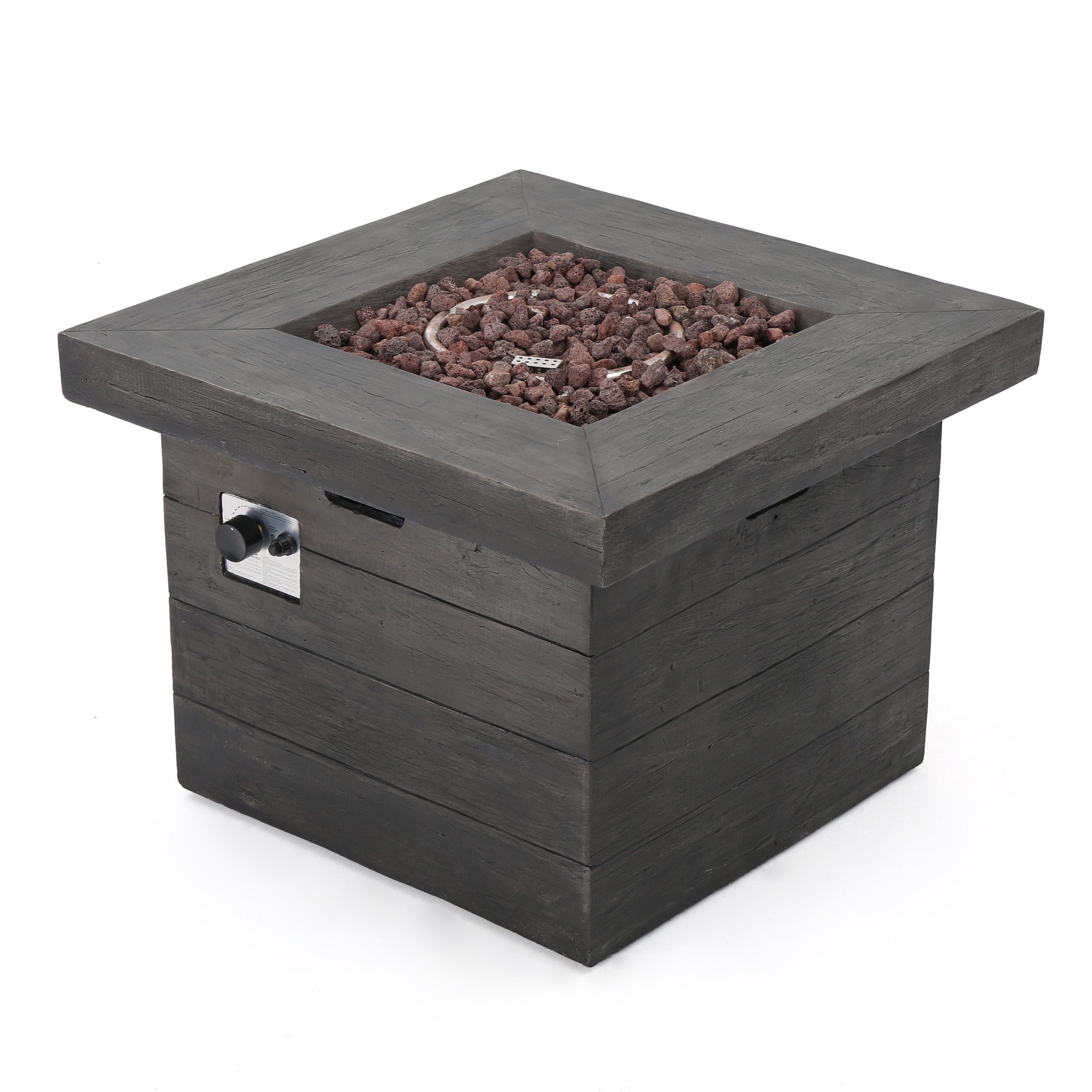 Mayer Grey Magnesium Oxide Square Gas Fire Pit
