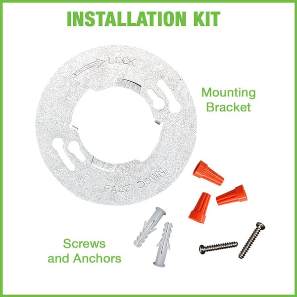 Low Profile 15 in. Round Crackle Lens Oil Rubbed Bronze LED Flush Mount with Night Light Feature