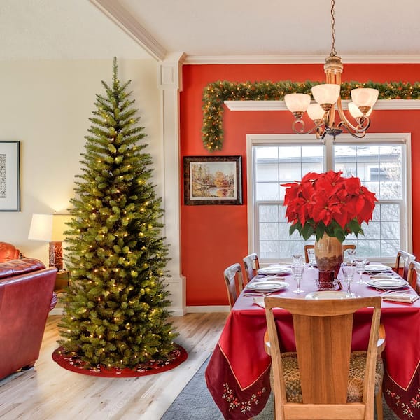 6.5 ft. Kingswood Fir Pencil Artificial Christmas Tree with Clear Lights