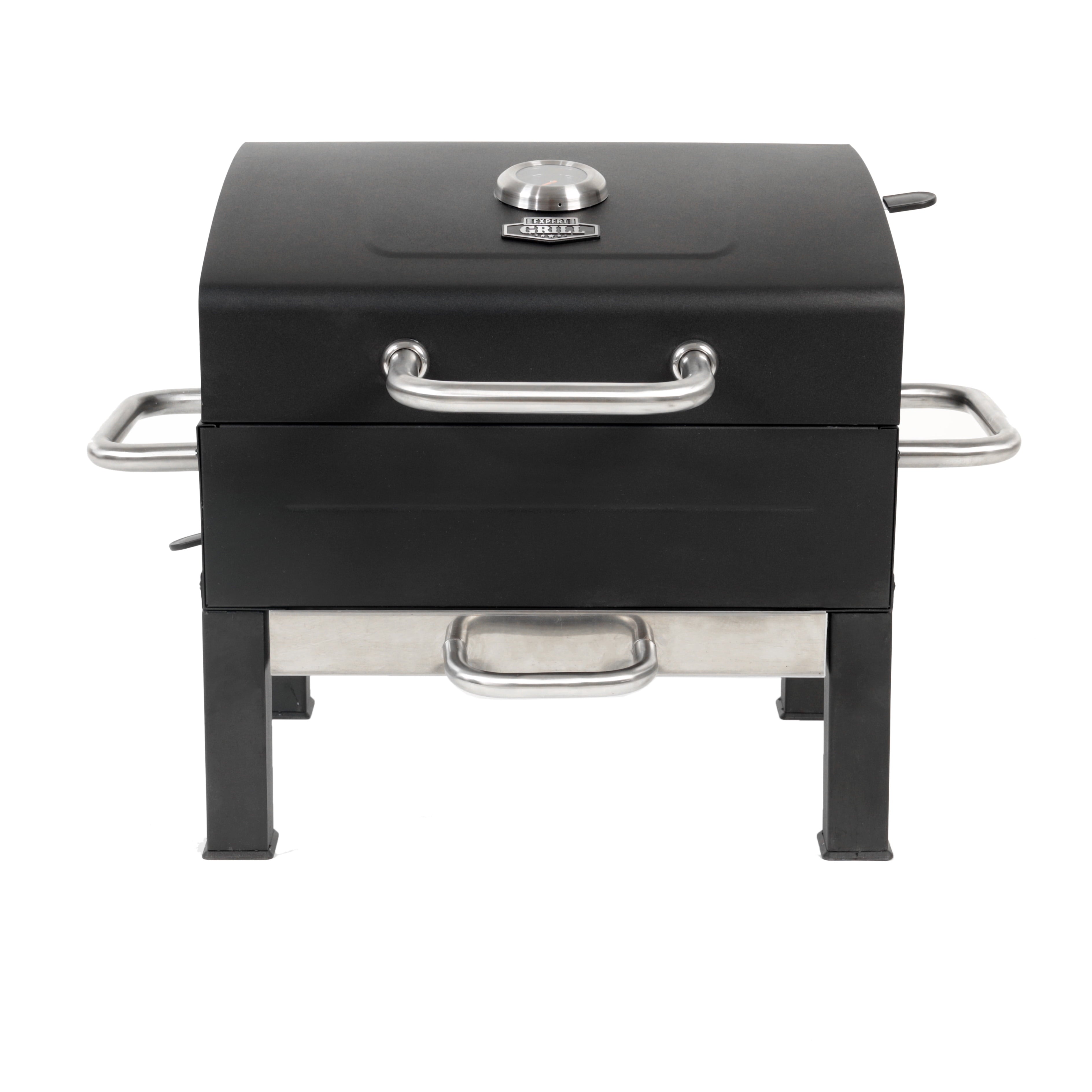 Grill Premium Portable Charcoal Grill, Black and Stainless Steel