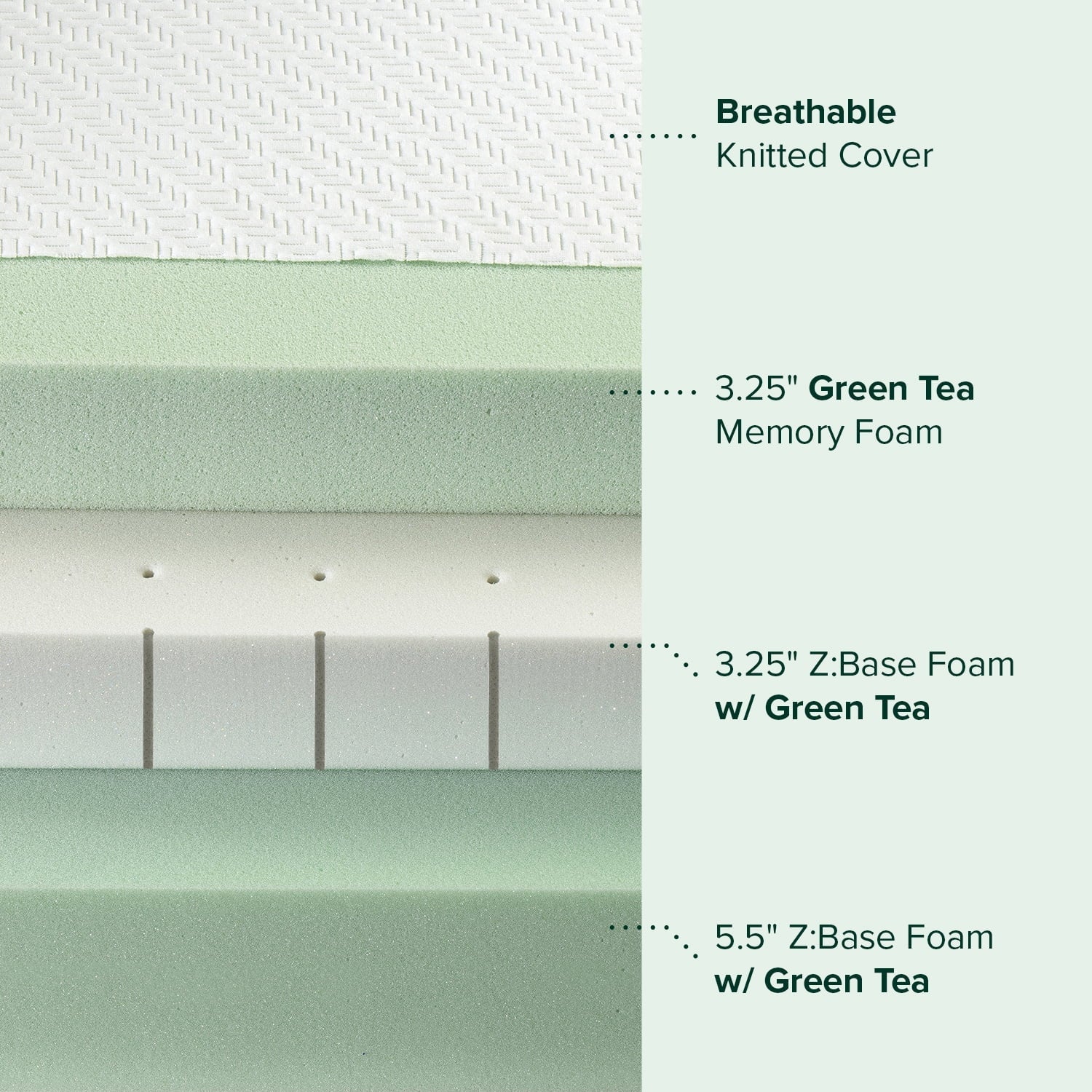 12¡± Green Tea Luxe Memory Foam Mattress, Made in the USA of US Foam and Global Materials, Queen