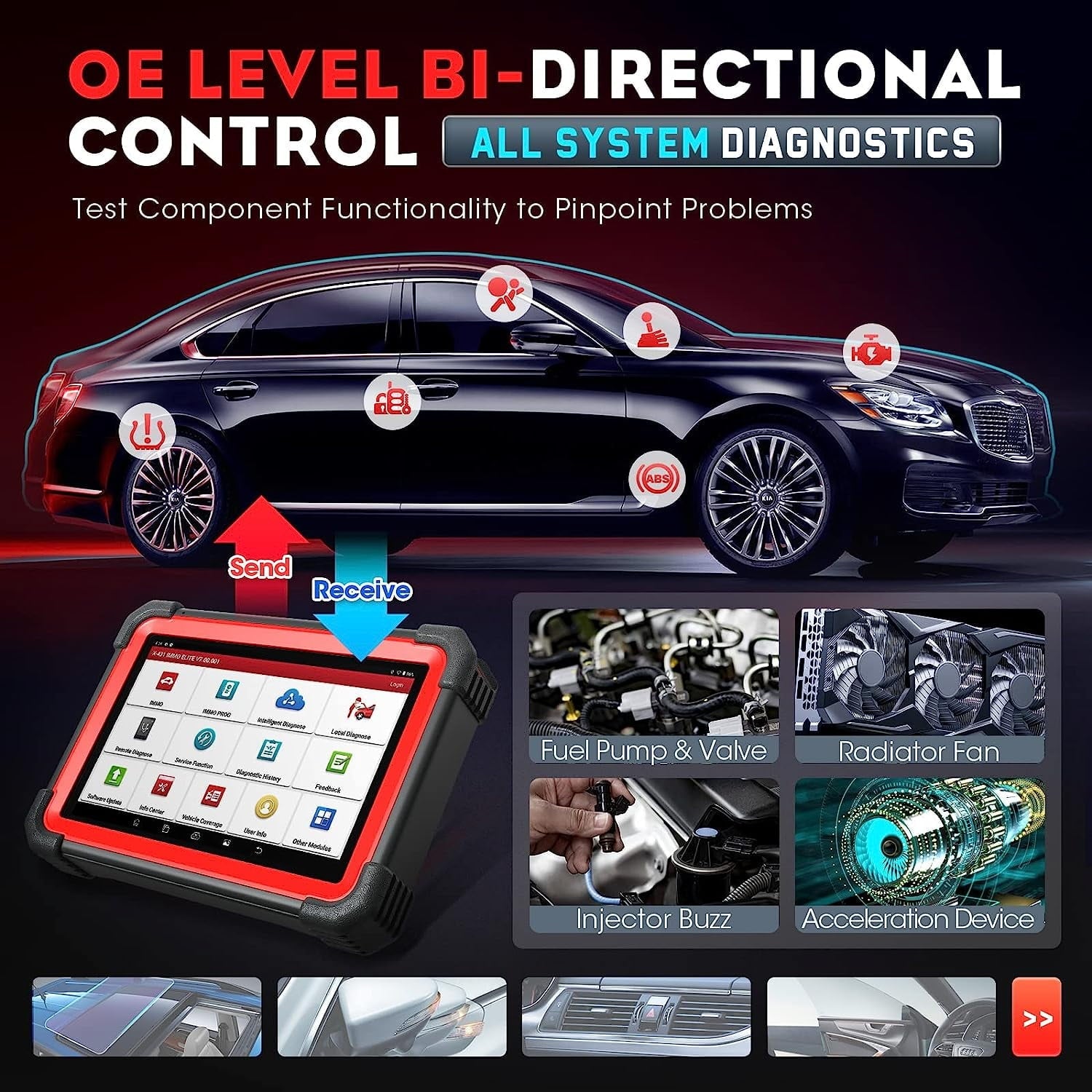 LAUNCH X431 IMMO Elite Key Programming Car Diagnostic Scan Tool with X-PROG3 Key Programmer, ECU Clone/match, CANFD&DOIP, 39+ Services  2 Years Free Update