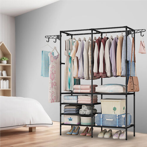 Heavy Duty Closet System Wardrobe Organizer Shoe Garment Rack Clothes Hanger USA