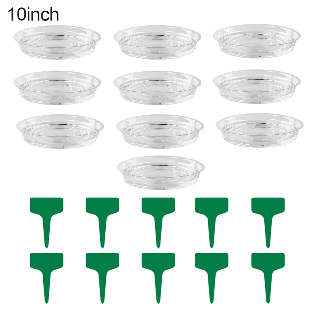 Anvazise 10 Set Planter Tray Leak-proof Reusable BPA Free Promote Growth Plant Pot Saucer Gardening Tools 8Inch
